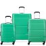  x United Colors of Benetton Now Hardside 4-wiel kofferset 3-delig met stretch vouw variant green