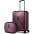  Essentials 14 kofferset 2 stuks cabine trolley met stretch vouw & beautycase variant aubergine metallic
