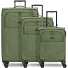  Essentials 12 THREE SET 4 wielen Kofferset 3-delig met uitbreidingsplooi variant olive