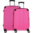  Lugano 4 wielen Kofferset 2-delig variant schwarz-pink