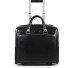  Blauwe vierkante 2-wiel Business Trolley Leer 36 cm Laptopcompartiment variant black